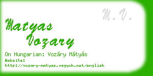 matyas vozary business card