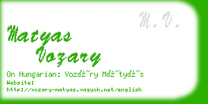 matyas vozary business card